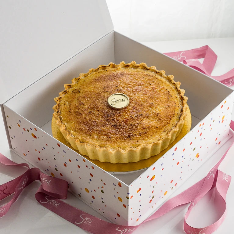 Torta Crème Brûlée com Framboesa